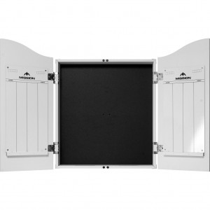 Mission Dartboard Cabinet Deluxe Plain White