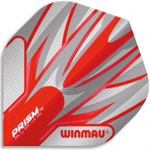 Winmau Prism Alpha Flights Translucent Grijs Rood