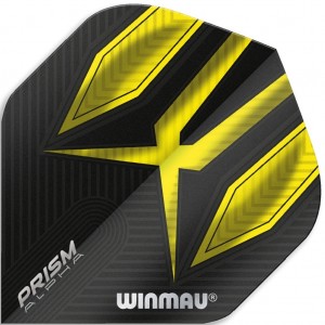 Winmau Prism Alpha Flights Zwart Geel 