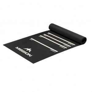 Mission Heavy Duty Dartmat 80x285cm Zwart Bedrukt met Mission logo