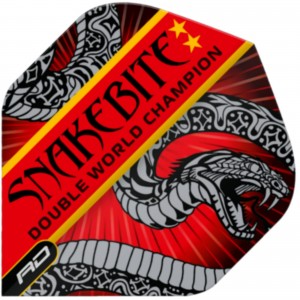 Red Dragon Peter Wright Snakebite Double World Champion Flights Black and Red