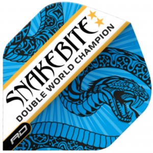 Red Dragon Peter Wright Snakebite Double World Champion Flights Blue and White