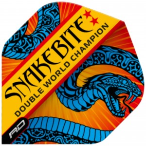 Red Dragon Peter Wright Snakebite Double World Champion Flights Blue and Orange