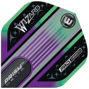 Winmau Prism Delta Wizzard Rainbow Silver Flights