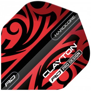 Red Dragon Hardcore Jonny Clayton Red & Black Tribal Flights