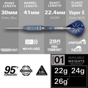 Target Phil Taylor Power Gx2 95% Swiss 22-24-26 Gram 