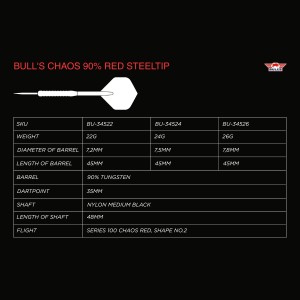 Bull's Chaos Red 90% 22-24-26 Gram