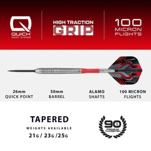 Harrows Damon Heta Natural Quick Point 90% Dartpijlen