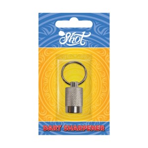 Shot Dart Sharpener with Keyring Silver