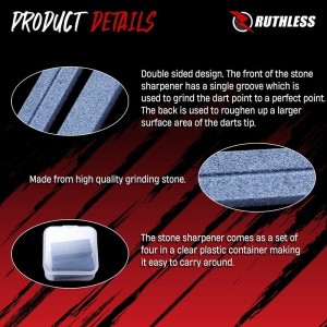 Ruthless Dart Sharpener Flat V Groove 4-Pack