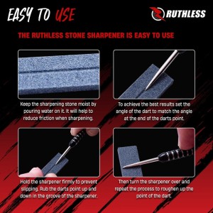 Ruthless Dart Sharpener Flat V Groove 4-Pack