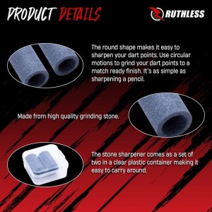 Ruthless Dart Sharpener Round Stone 2-Pack