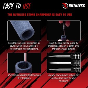 Ruthless Dart Sharpener Round Stone 2-Pack