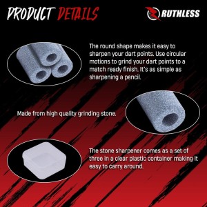 Ruthless Dart Sharpener Mini Round Stone 3-Pack