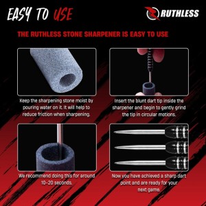 Ruthless Dart Sharpener Mini Round Stone 3-Pack