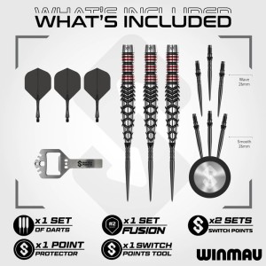 Winmau Fornax Torpedo Switch Point 90% Dartpijlen
