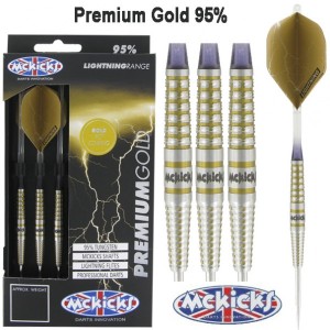 Mckicks Premium Gold 95%  Dartpijlen 22-23-24 Gram