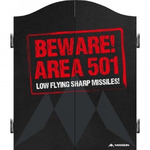 Mission Dartbord Deluxe Cabinet Beware