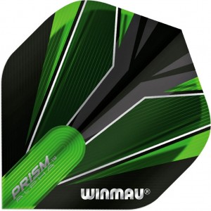 Winmau Prism Alpha Flights Translucent Zwart Groen