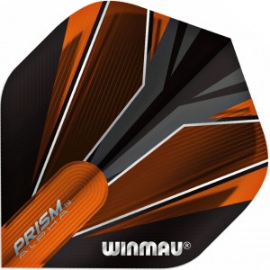 Winmau Prism Alpha Flights Translucent Zwart Oranje