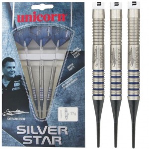 Unicorn Silverstar Gary Anderson Phase 2 80% Softtip Darts 17-19 Gram