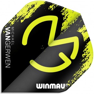 Winmau MvG Logo Mega Standaard Flights Zwart Groen