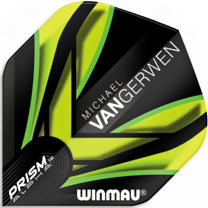 Winmau MvG Prism Alpha Flights Zwart Groen